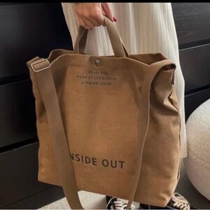 #119 INSIDE OUT Canvas Library Tote
